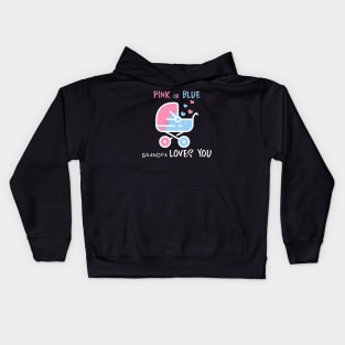 Pink or blue grandpa loves you Kids Hoodie